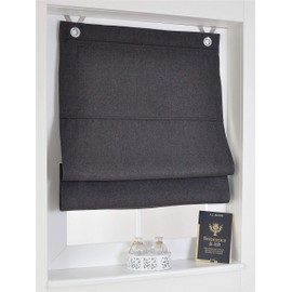 Kutti Dimout Roman Blind Thermal Eyelet Blind Anthracite 100 x 130 cm