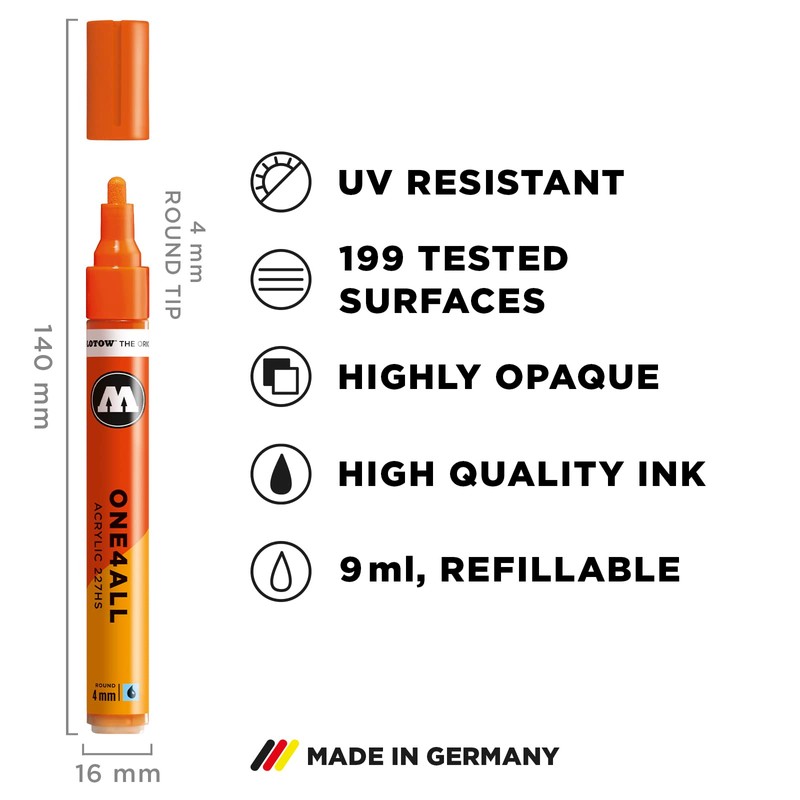 Molotow One4All 227HS Acrylic Markers (4.0 mm Line Width, High