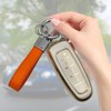 Vrasly Genuine Leather Car Keychain, Microfiber Leather Car Keychain, 3