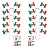 Pack de 12 Diademas de Bandera de México para el