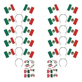 Pack de 12 Diademas de Bandera de México para el Mundial 2026
