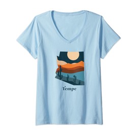 Womens Tempe Arizona Desert Style Boho AZ Landscape V-Neck T-Shirt