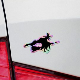 Holographic Decal Stickers Of Witch Flying Premium Waterproof Vinyl Decal Stickers For Laptop Phone Accessory Helmet Car Window Mug Tuber Cup Door Wall Decoration ANDVER3f33940HO110422