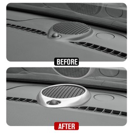 JeCar Dashboard Speaker Trim Cover ABS Interior Decoration Accessories Compatible with Jeep Grand Cherokee 2011-2020, for Dodge Durango 2011-2023, Silver