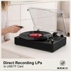 Bluetooth Turntable Vinyl Record Player, 3-Speed Record Player with Built-in