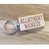 Decalarama Allotment Wanker Keyring Gift Rude Cute Engraved Wooden Key