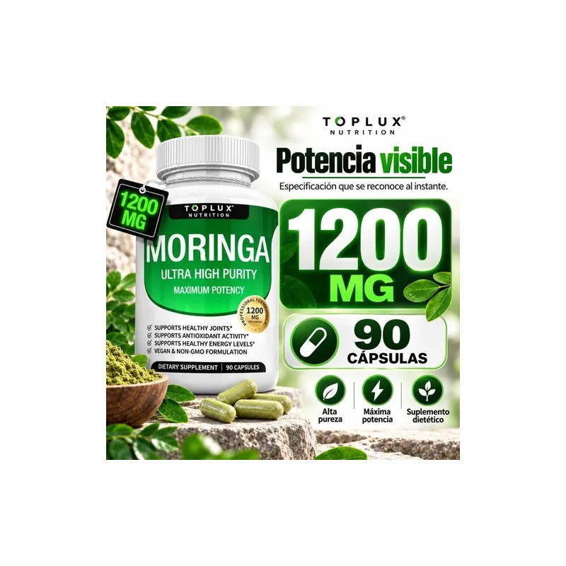Extracto De Moringa Oleifera En Cápsulas 1200 Mg 90 Piezas