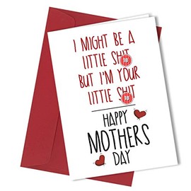 Close to the Bone Funny Rude Mothers Day Greeting Card Mum Mummy Step Birthday Cheeky Banter Joke (#113 Your Little Shi)