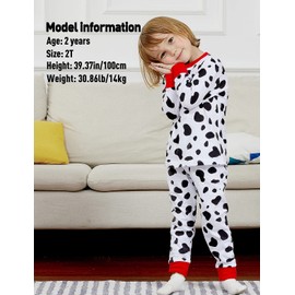 A&J DESIGN Toddler Pajamas for Girls Boys Dalmatian Costume Funny Sleepwear 100 Days of School Shirt Jammies Pj Set Size Gift 6 Years
