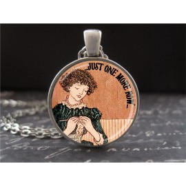 Ever & Anon Just One More Row Crochet Necklace Funny Gift for Crocheters Crocheting Jewelry