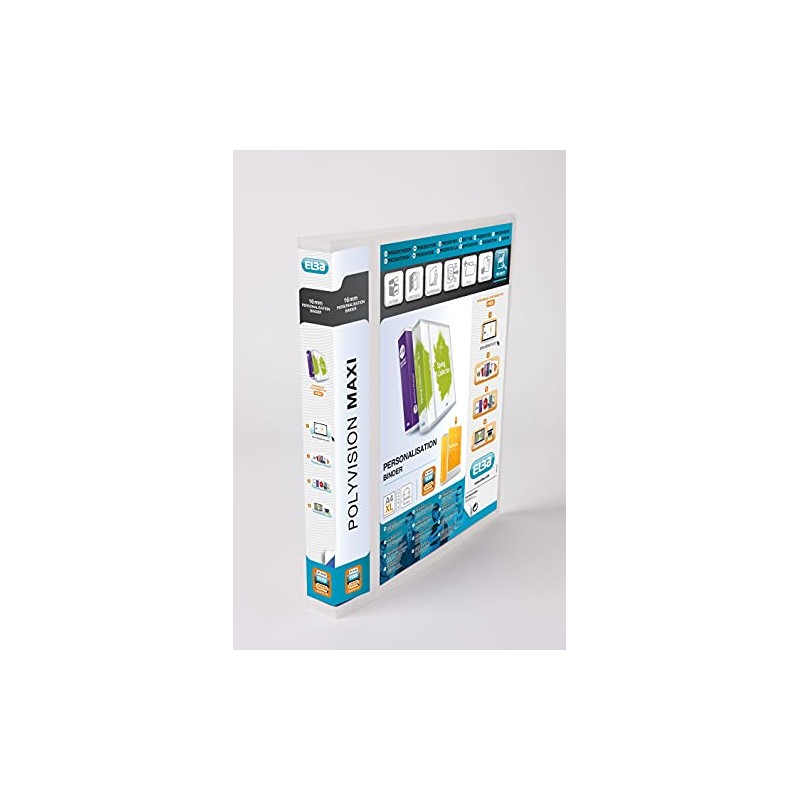 Elba A4 4-Ring 16mm Polyvision Maxi Presentation Binder - Clear
