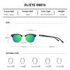 OLIEYE Semi-Rimless Polarized Sunglasses for Men and Women Classic Half