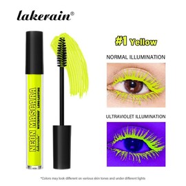 lakerain fluorescent colored mascara waterproof long lasting non smudging fluorescent color bright maracujajuicy lips - Color: yellow color