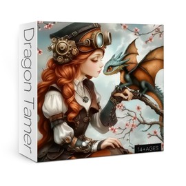Magic Woman Dragon Puzzles for Adults 1000 Pieces, Fantasy Vintage Flower Jigsaw Puzzle, Impossible Difficult Art Puzzles