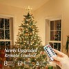 Lewondr Christmas Star Tree Topper, USB Powered Remote Controlled 6H