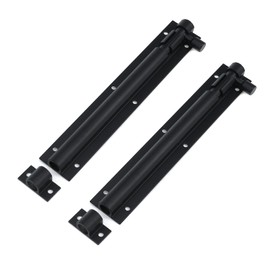 Bitray 6-inch Slide Bolt Latch Matt Black Slide Locks for Inside Door Barrel Bolt Latch Sliding Door Security Slide Latch Lock -2pcs