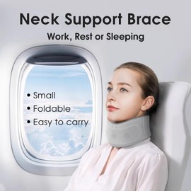 RESTCLOUD Neck Brace for Neck Pain and Support, Neck Support Brace, Adjustable Cervical Collar, Gray, 3" Tall, 19.5" Long