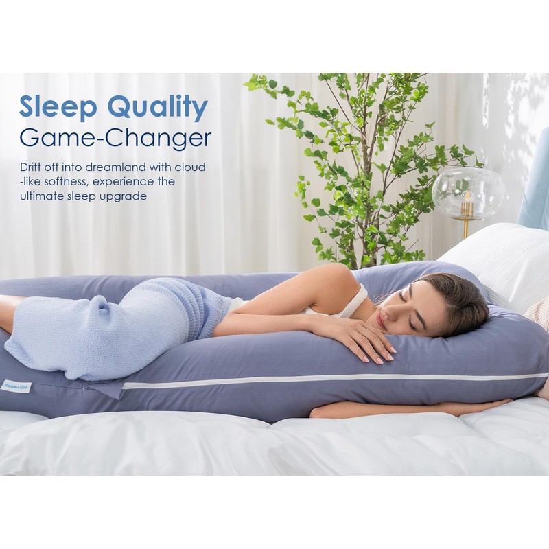 QUEEN ROSE Pregnancy Pillows, 60 Inch Cooling U Shaped Body