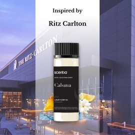 Scentia Hotel Collection Scents Diffuser Oil 50 ml - Scentia Cabana Fragrance Oil - Aromatherapy Luxury Hotel Scents - Lemon, Bergamot, Jasmine, Marine, Amber, Musk - 50ml
