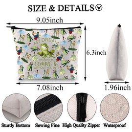 PLITI Frog Princess The Frog My Dream Wouldn't Be Complete Without You in It Tiana Princess Gift Cosmetic Bag, Complete Dream Bagu, Fashionable