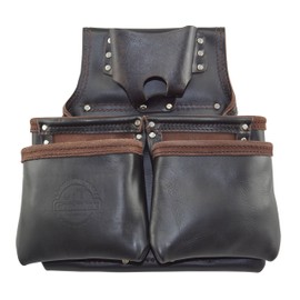 GRAINTEX OS2083 6 Pocket Nail & Tool Pouch Top Grain Oil Tanned Leather for Framers, Constructors, Electricians, Plumbers, Handyman