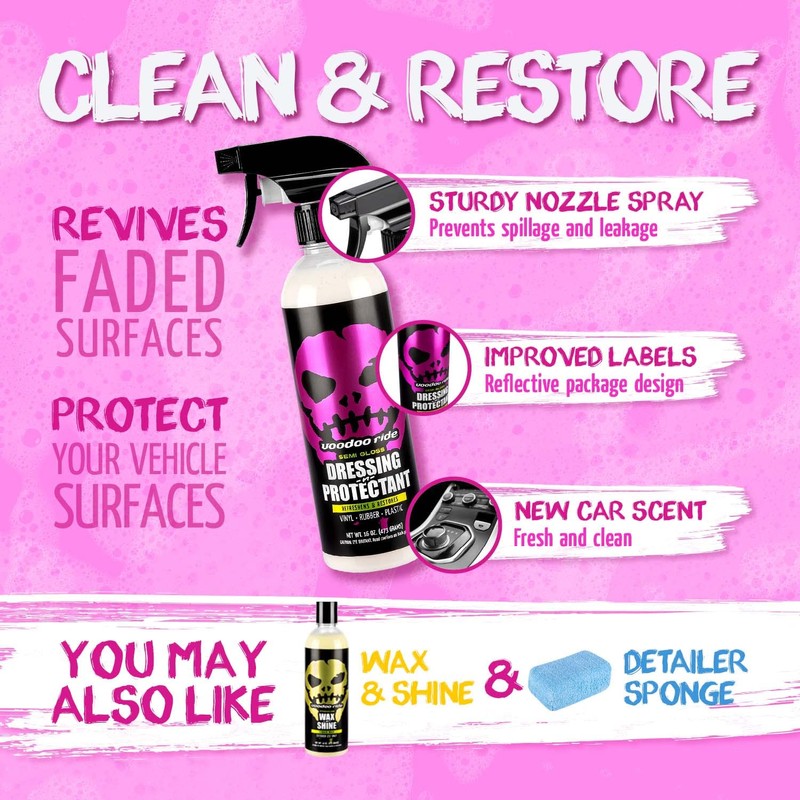 Voodoo Ride ® VR-1006 Dressing-N-Protectant White New Car Scent Restores