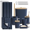 Clara Clark Bathroom Accessories Set - Navy Bathroom Set, Bathroom