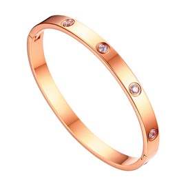 OIDEA Women's Bracelet, Bangle, Cute, Stainless Steel, Bracelet, Simple, Women's Accessory, Rose Gold, Girlfriend, Birthday, Anniversary, Christmas, Valentine's Day, White Day, Mother's Day