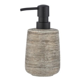 WENKO Fedio Soap Dispenser, Refillable Soap Dispenser for Liquid Soap and Lotion Made of High-Quality Ceramic with Distinctive Relief Look in Gold, Hand-Painted, Diameter 8.5 x 17 cm, Capacity 400 ml