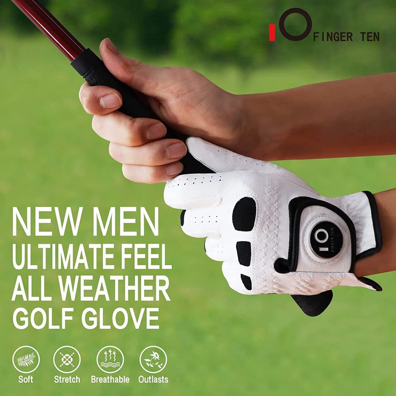 AXKAL Golf Glove Men Left Hand Right Leather With Ball