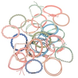 FRCOLOR 20pcs Pearl Elastic Hair Ties Braided Ponytail Holders for Women Soft Stretchy No Damage Hair Ropes Festival and Daily Use