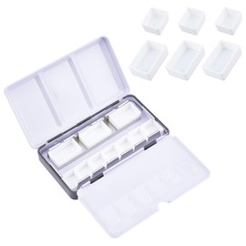 PandaHall Empty Watercolour Tins Box with 12 Pieces Half Pans 8 Pieces Full Pans Watercolour Watercolour Tin Box with Lid Empty Watercolour Pans for Artists Student Travel Painting