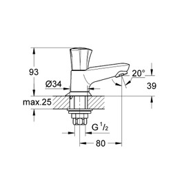 Grohe 20404001 Costa DN 15 Tap Fitting with Cast Flow Spout Chrome