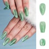 Sun&Beam Nails Handmade Press-on Medium Long Almond Mint Green Cat