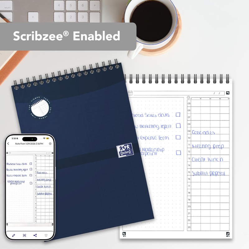 Oxford Task Manager, To Do List Notebook, Wirebound, 140 Page