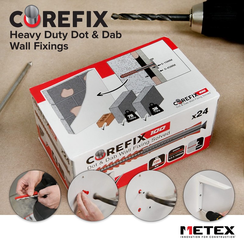 Corefix 120mm Heavy Duty Dot & Dab Wall Fixings -