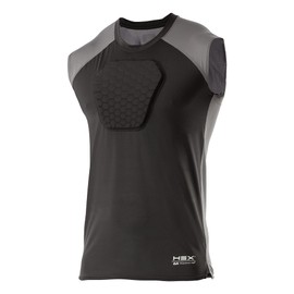 McDavid Chest Protector, HEX Baseball Chest Protector Youth and Adult Sizes, Heart Guard Sternum Protection Compression Shirts, Padded Football Shirt for Lacrosse, Softball, Paintball, Rugby & More