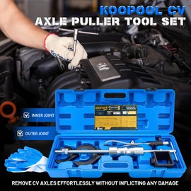 KOOPOOL 10-Piece Heavy Duty CV Axle Puller Tool Set: Slide Hammer, 2" & 2.5" Forks for Effortless CV Joint Removal