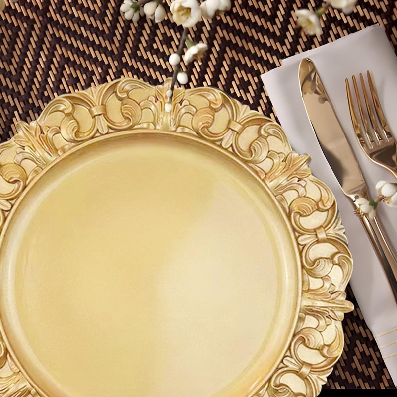WYFMYD 6 Pack Gold Charger Plates 13" Round Charger Plates