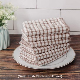 uxcell Cotton Terry Small Kitchen Dish Cloth, Absorbent and Quick Drying Cleaning Dish Rags, 15 x 10.5 Inches, Pack of 6, Coffee Color