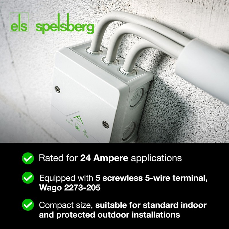 Spelsberg Abox 040-2,5² - Professional IP66 Junction Box with 5
