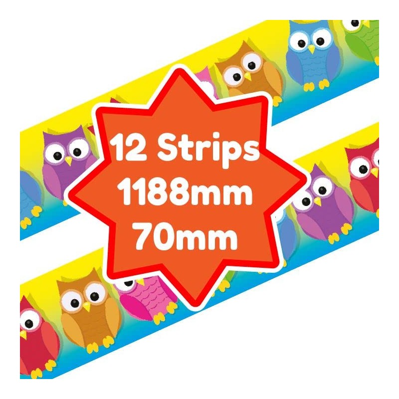 Colourful Owls Classroom Trimmers 14.25m long Notice Board Display Borders