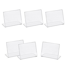 Niaciswe A6 Acrylic Counter Stand, Pack of 6 Table Stands, Slanted Business Card Display, Table Stand, A6 L Stand, Table Stand, Slanted L Stand, Desk Stand, A6 Advertising Stand