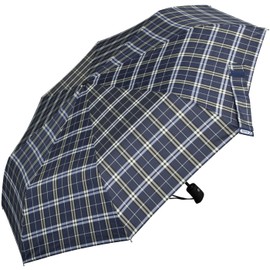 iX-brella First Class Edition – Elegant Pocket Umbrella – Automatic Open/Close – Large Stable Stormproof, Chequered Blue