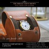 Brown Full Grain Leather Watch Roll Travel Case for Men