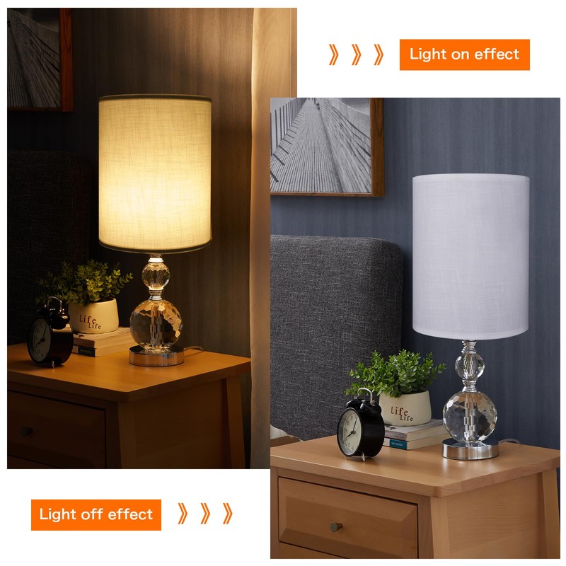 Tall Lamp Shades Set of 2, Drum Lampshade for Table