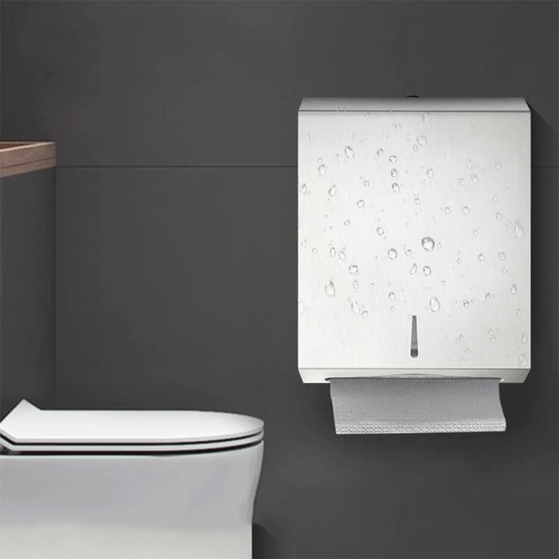 Comercial Paper Towel Dispenser Wall Mount, Brushed Stainless Steel Hand