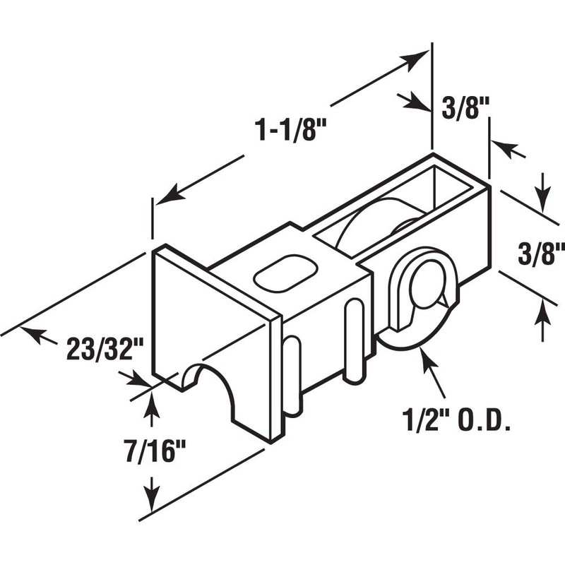 Prime-Line G 3143 Sliding Window Roller, Steel, Black Nylon Housing