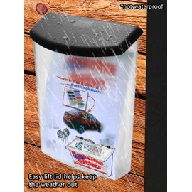 Marketing Holders Outdoor Brochure Holder Holds 8.5" x 11" Graphic Documents and 3.5" x 2" Cards Wall or Post Mount Box Includes Take One Sticker and Hardware Frosted Acrylic with Black Lid