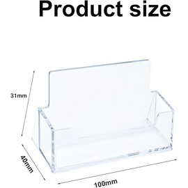 BRITECO 2 PCS Clear Acrylic Business Card Holder Stand – Durable & Elegant Design for Desk, Office, or Home Use